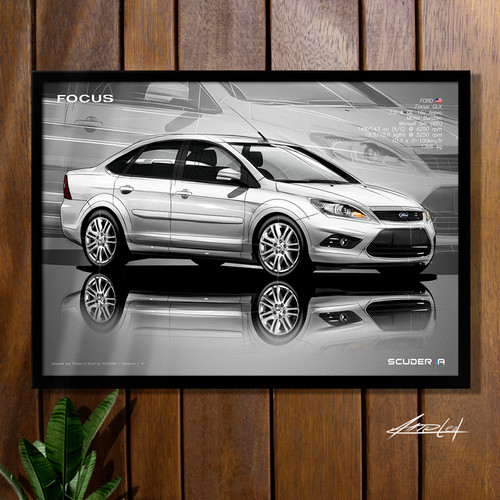 QUADRO DECORATIVO FORD FOCUS SEDAN GLX 2009-2013 - PERSPECTIVE