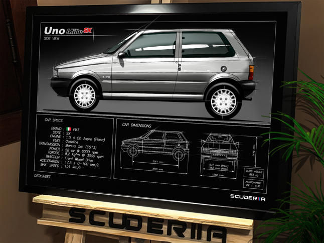 Thumbnail: QUADRO DECORATIVO FIAT UNO MILLE SX 2P - DATA SHEET