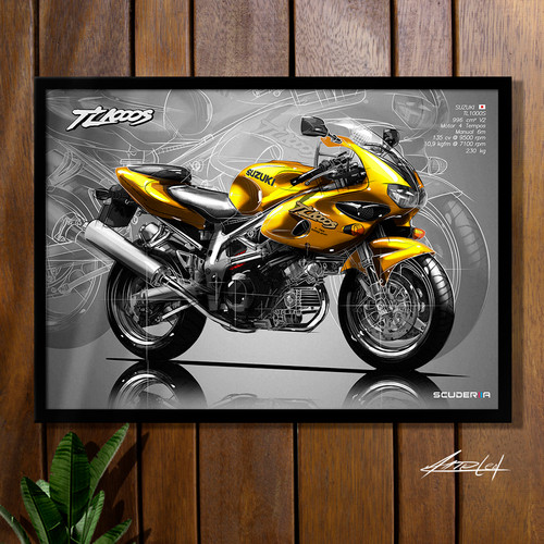 QUADRO DECORATIVO SUZUKI TL1000S - PERSPECTIVE | scuderiia.com.br