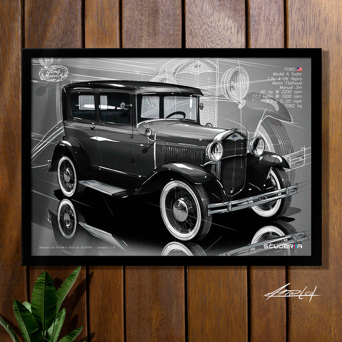 Thumbnail: QUADRO DECORATIVO FORD TUDOR SEDAN (MODEL A) 1928-1931 - PERSPECTIVE FORDINHO 29