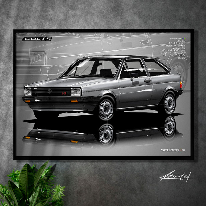 Miniatura: QUADRO DECORATIVO VOLKSWAGEN GOL LS 1.6 (BX) 1980-1983 - PERSPECTIVE