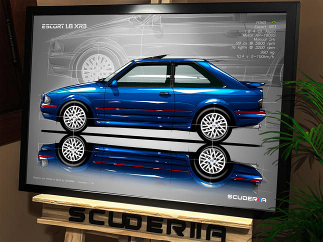 Miniatura: QUADRO DECORATIVO FORD ESCORT XR3 - 1990-1992 - SIDE STREET