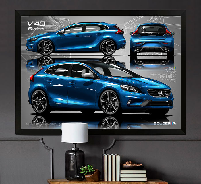 QUADRO DECORATIVO VOLVO V40 R DESIGN 2.0 TURBO 245cv - COMPOSITION I