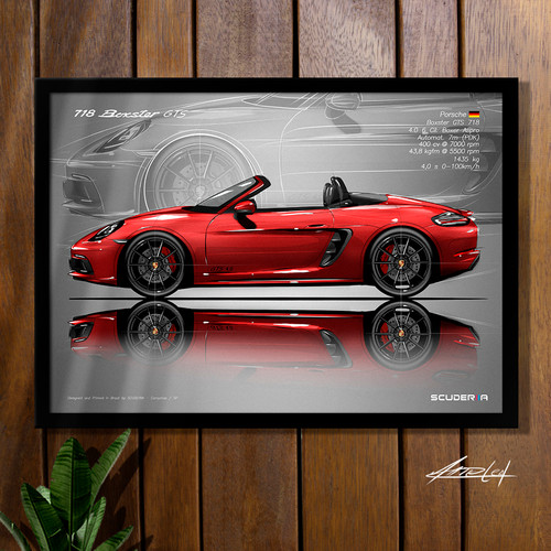 QUADRO DECORATIVO PORSCHE 718 BOXSTER GTS 4.0 400cv - SIDE STREET