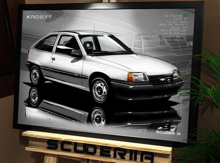 Miniatura: QUADRO POSTER CHEVROLET KADETT SL 1.8 EFI - PERSPECTIVE CARRO SCUDERIIA