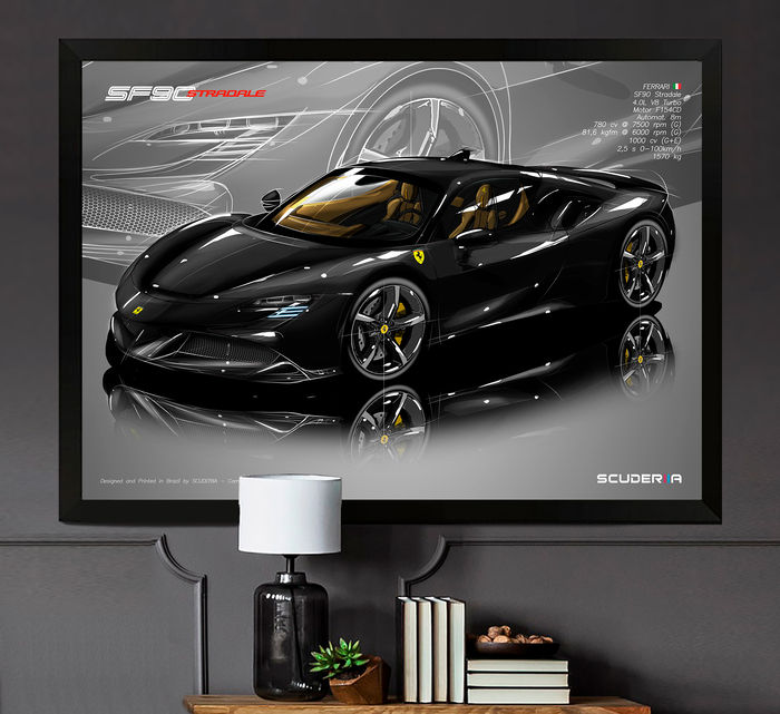 Miniatura: QUADRO DECORATIVO FERRARI SF90 STRADALE 4.0 780cv - PERSPECTIVE