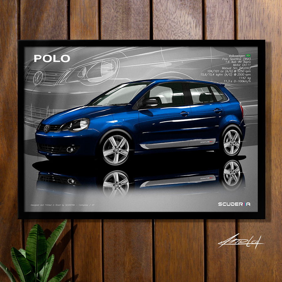 QUADRO DECORATIVO VOLKSWAGEN POLO 1.6 SPORTLINE (9N4) - PERSPECTIVE