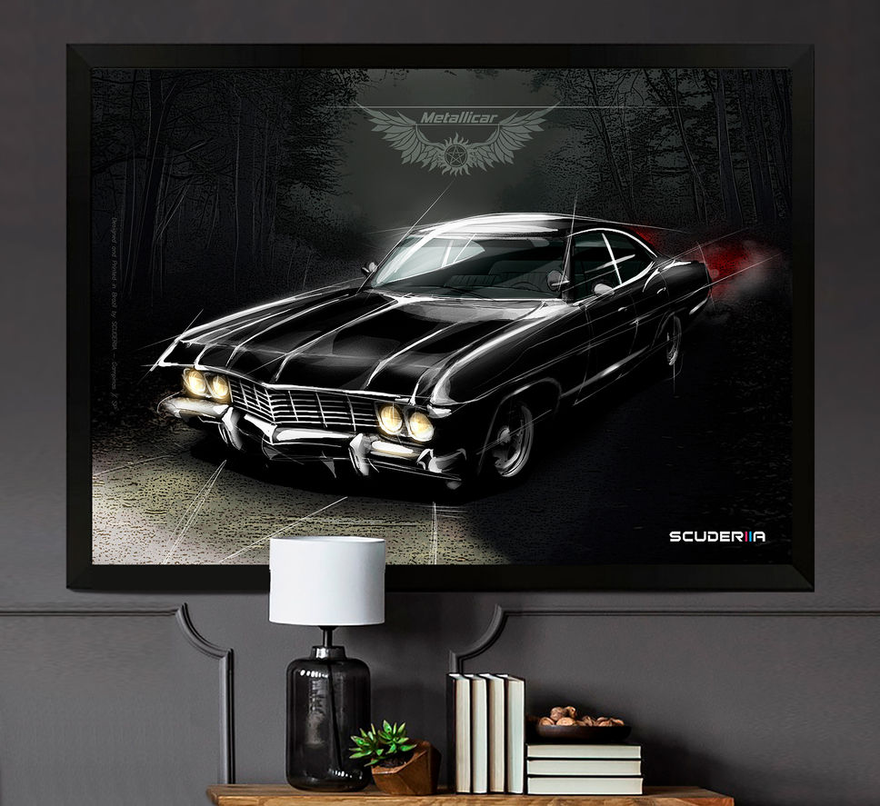 QUADRO DECORATIVO CHEVROLET IMPALA 1967 - SUPERNATURAL DEAN WINCHESTER
