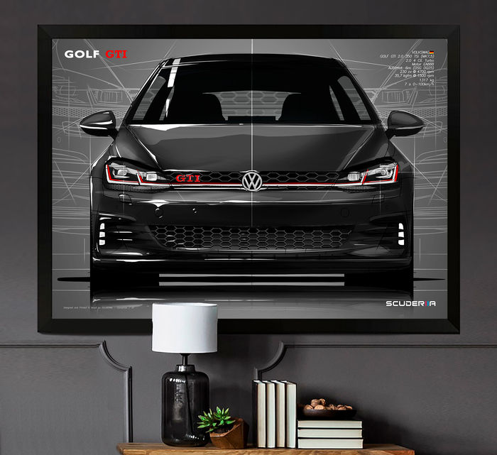 Miniatura: QUADRO DECORATIVO VOLKSWAGEN GOLF GTI 2.0 TSi (MK7,5) - DIANTEIRA