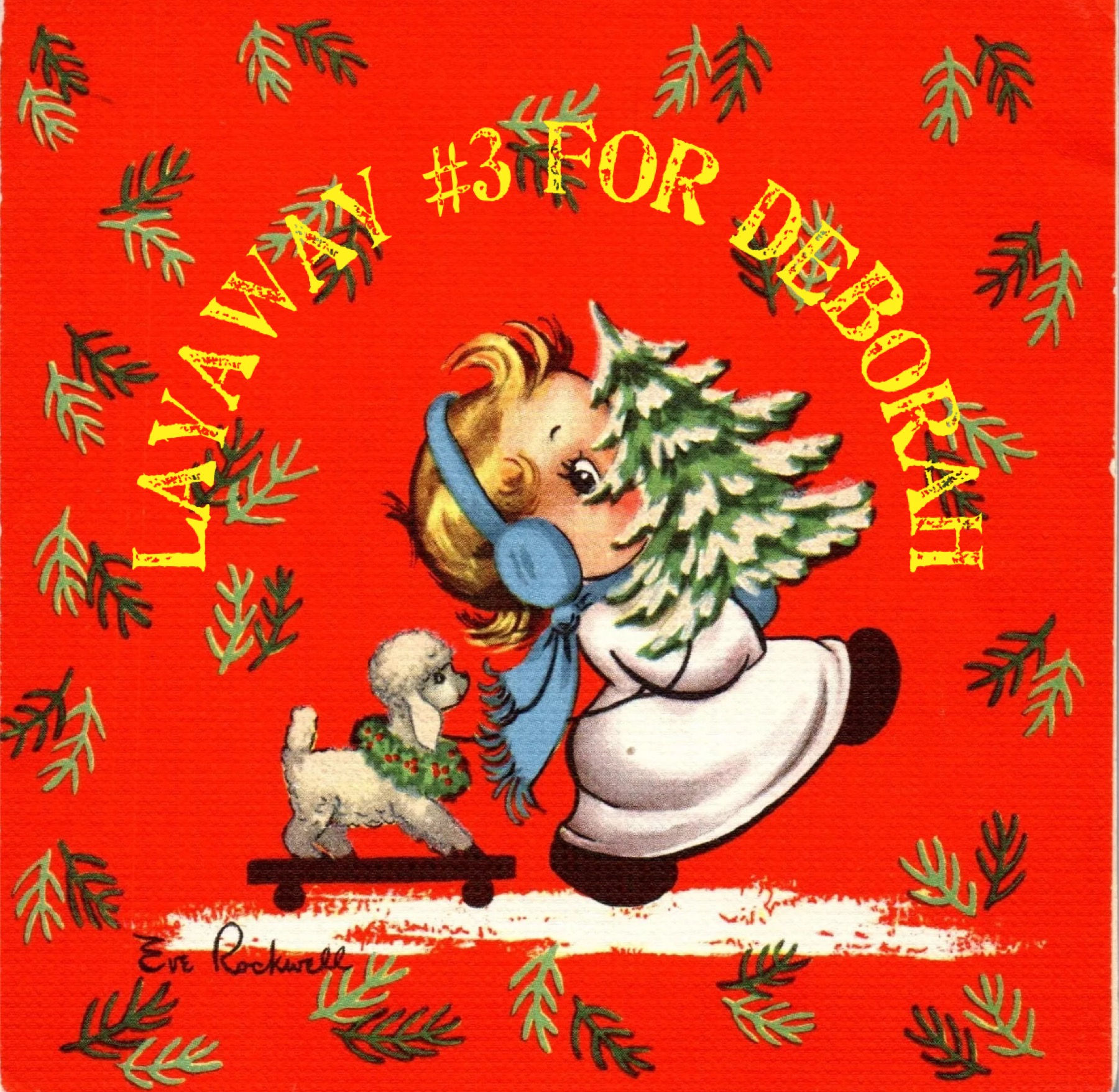 Layaway #3 for DEBORAH: candy cane sled with MERRY CHRISTMAS angels