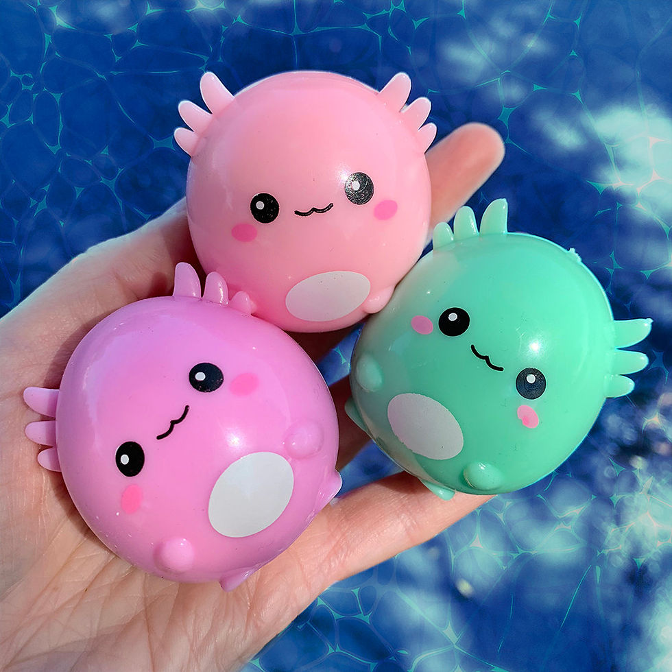 Sticky Bubble Blobbies Baby Axolotls in assorted colors