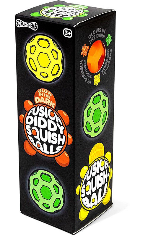 Scrunchems Fusion Diddy Glow-in-the-Dark Squish Balls 3-Pack (Random Colors)