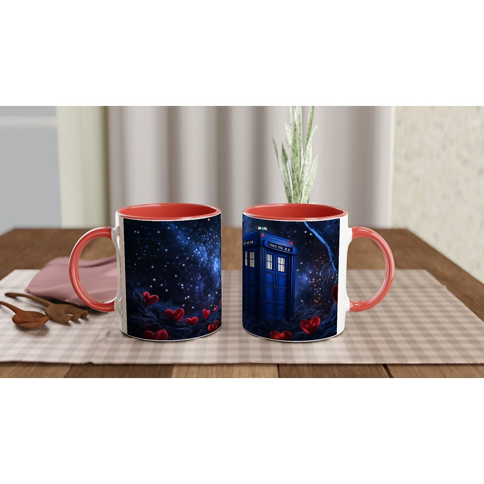 Doctor Who Styled TARDIS Mug | Unique Valentine's Gift | Cute Coffee Cup for