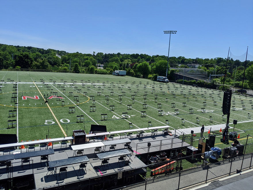 MFi Pro used Nexo GEO S12 arrays for the North Andover MA Town Meeting