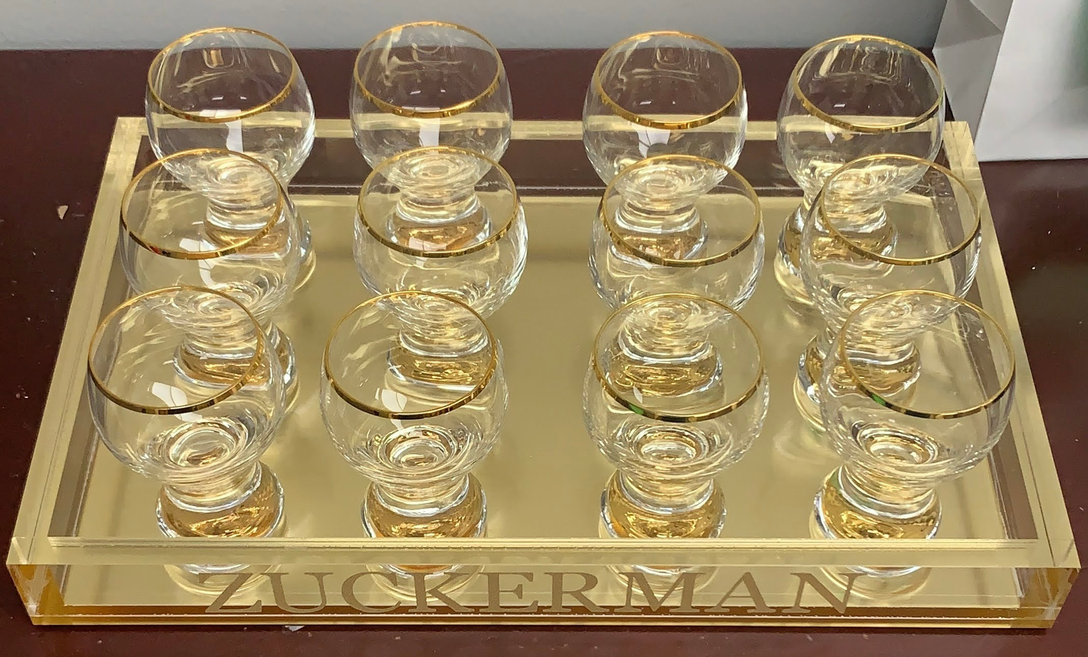 Gold base shot glasses