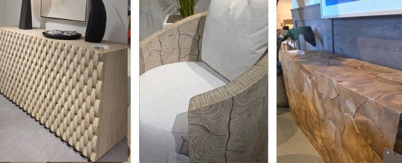 Patterned and Sliced Wood Furniture