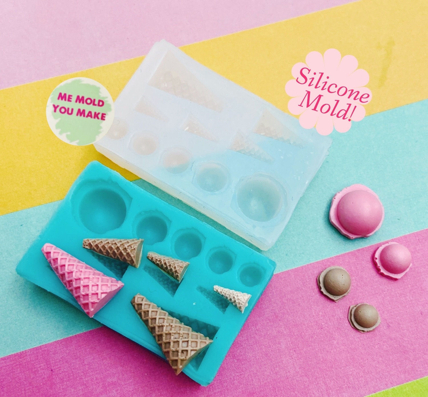 Miniature ice cream silicone mould 