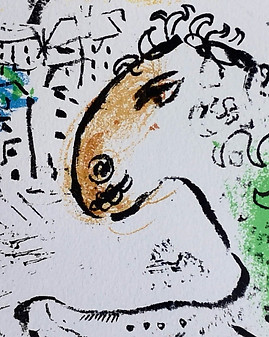 extract from Chagall's color lithograph "the green donkey"