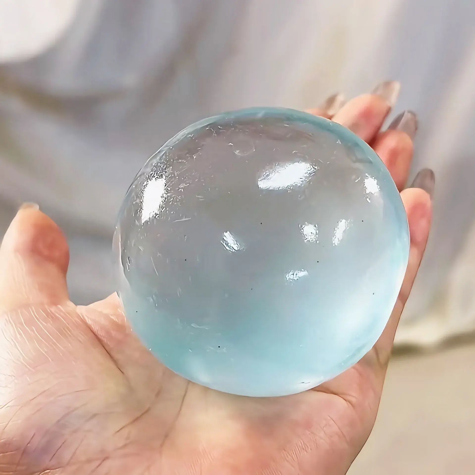 New Moldable Slow Rebound Blue Coconut Oil Handmade Squeezing Ball,