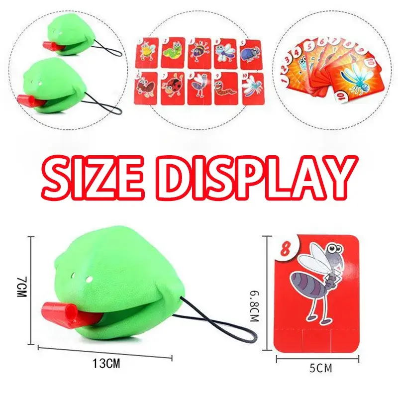 Frog Lizard Mask Wagging Tongue Lick Cards Board Games for Children