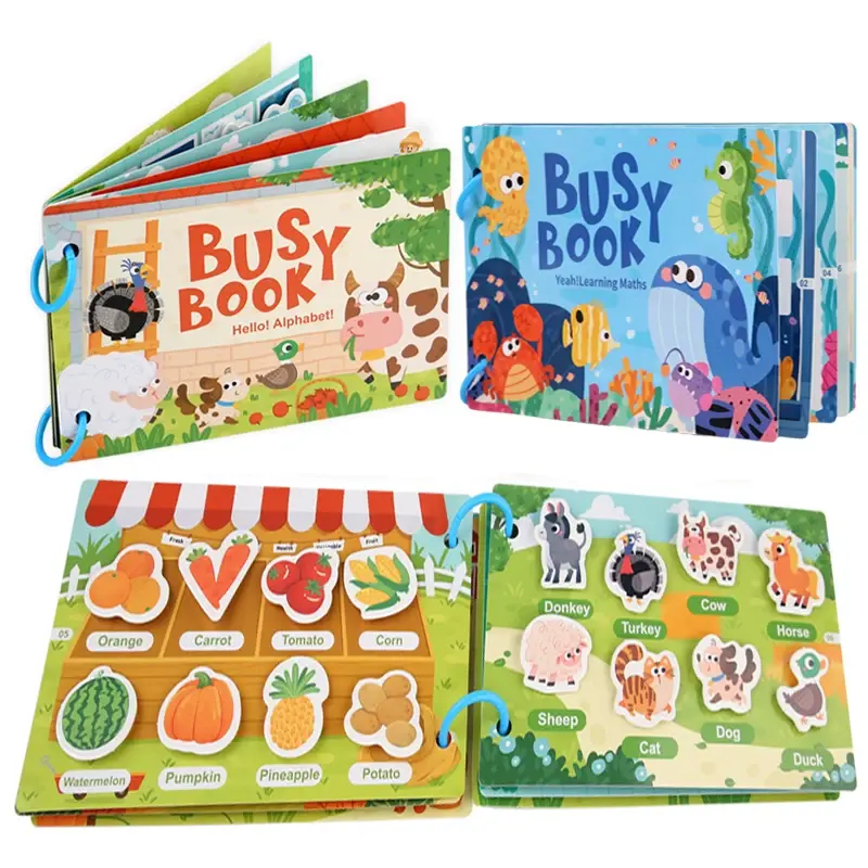 New Montessori Scene Stickers for Children DIY Hand-on Puzzle Reusable