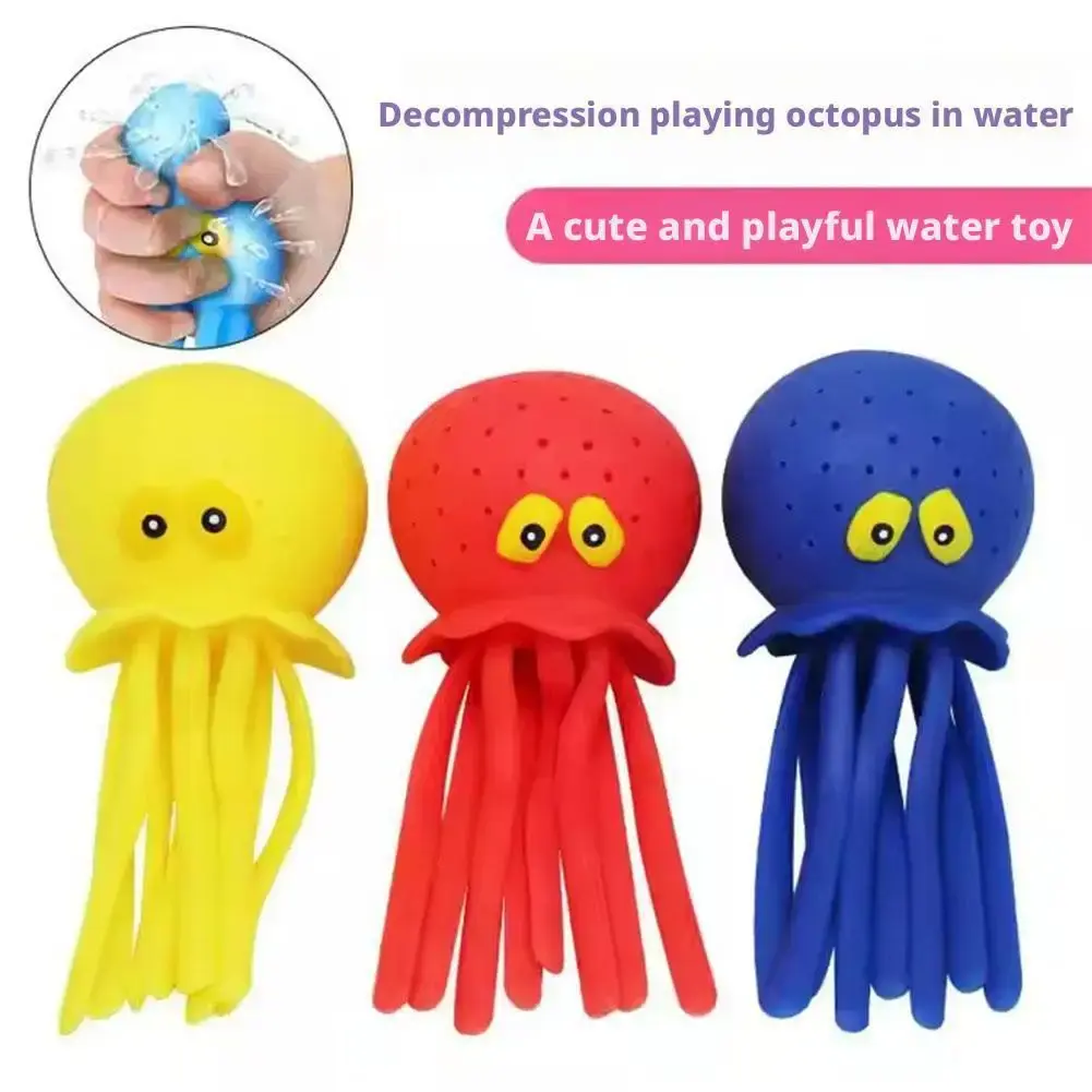 Baby Bath Toys Sponge Water Absorbing Octopus Squeezing Stress Relief