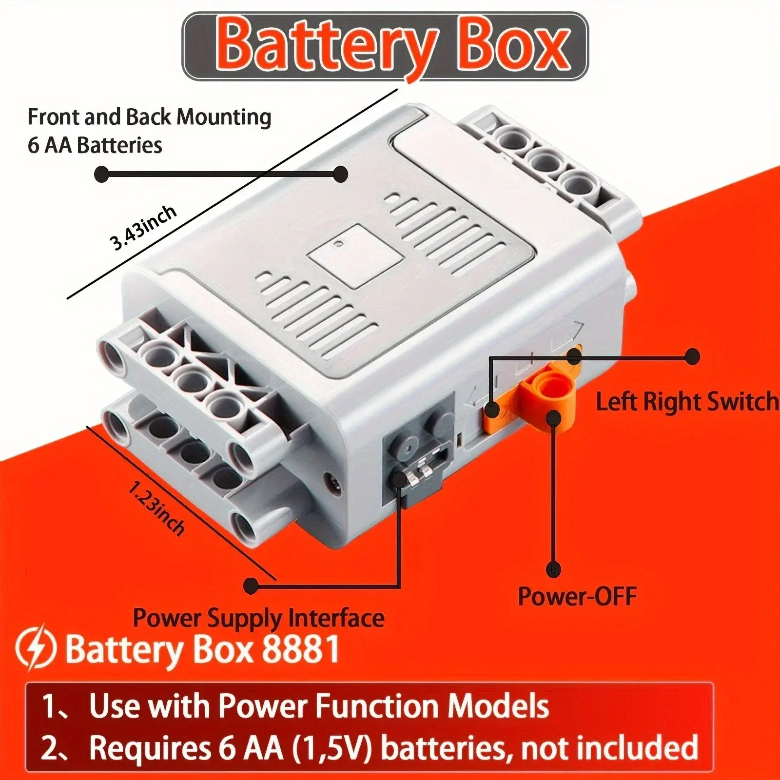 MOC Power Functions Servo Train Motor Battery Box Switch Light IR
