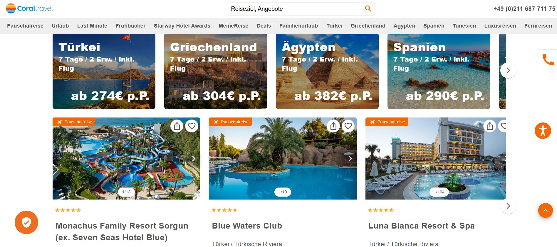 Website für Reisebüros