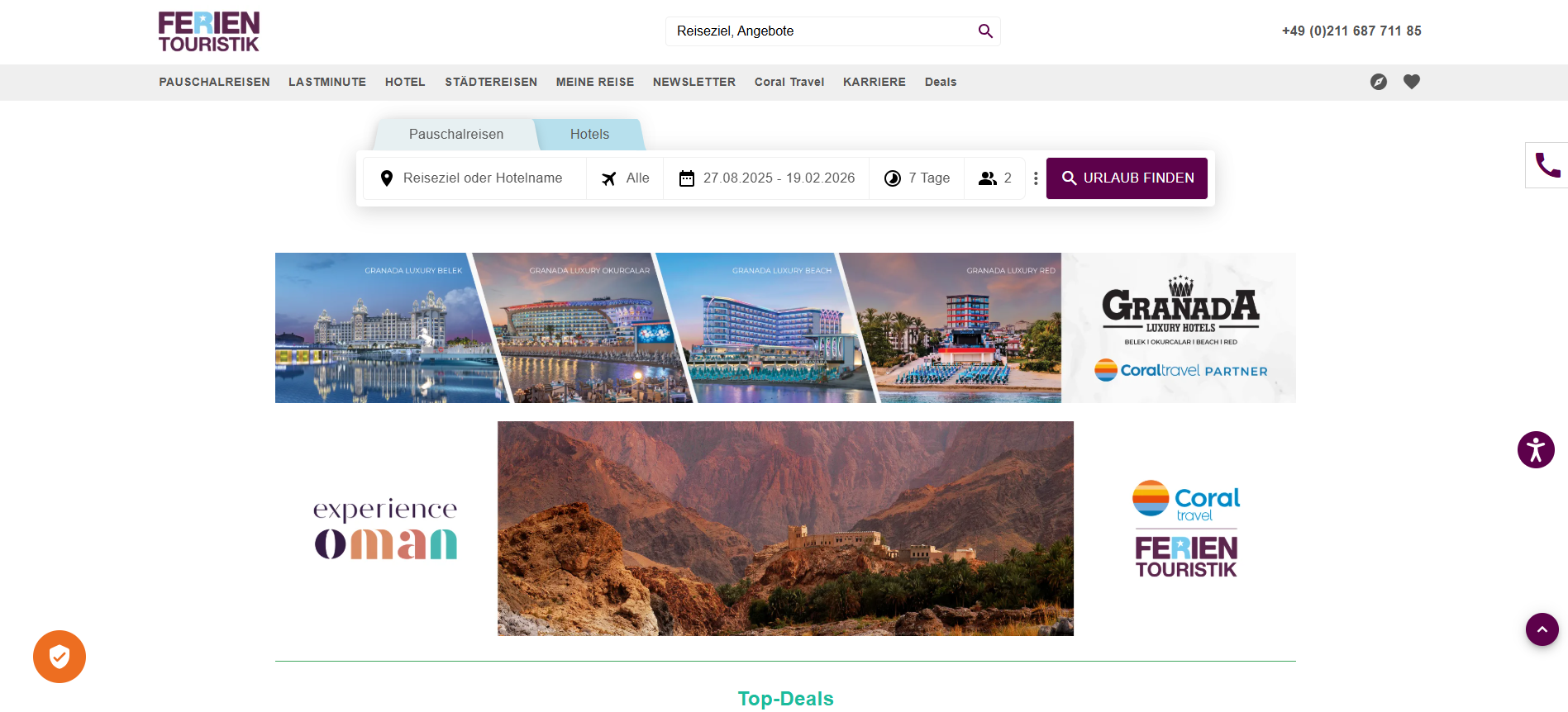 beste Reisebüro-Website
