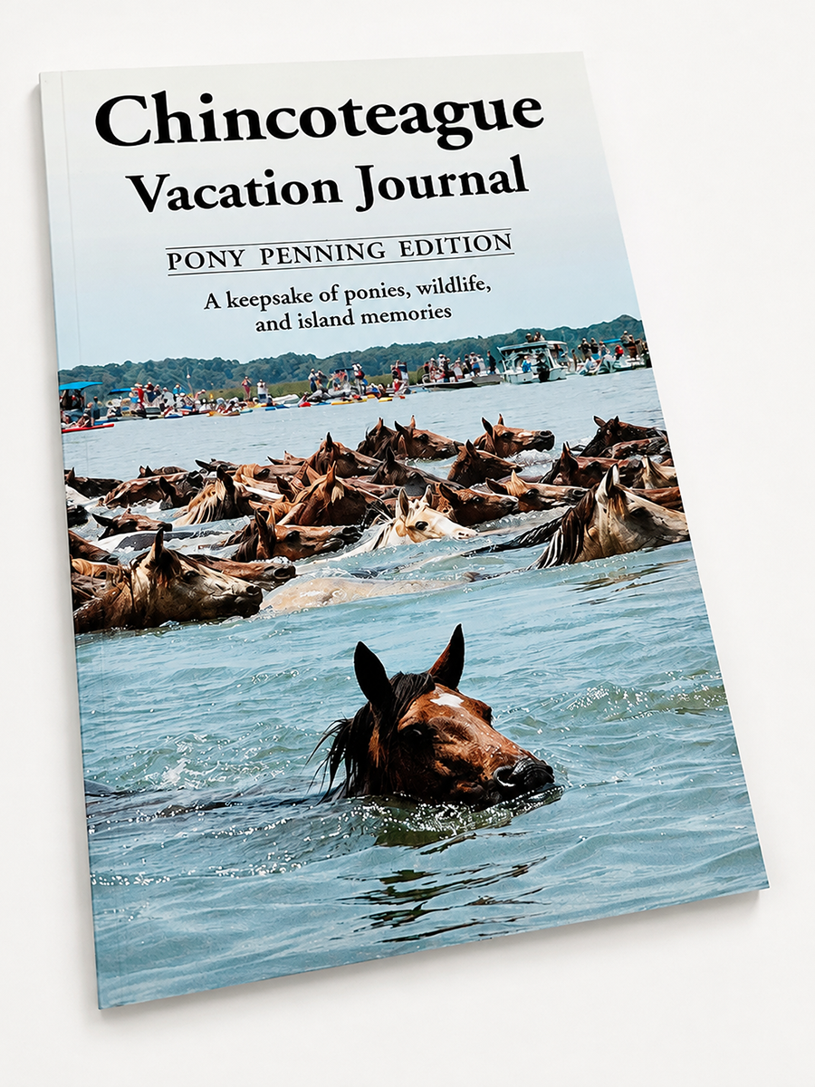 Chincoteague Vacation Journal Pony Penning Edition with swimming ponies