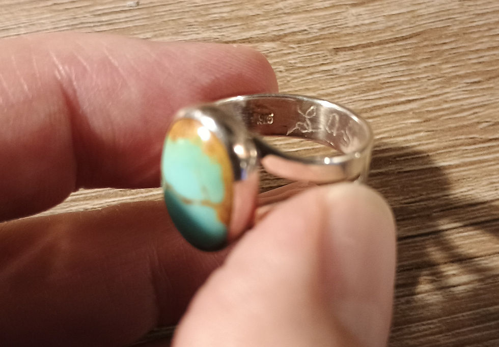 Thumbnail: Mint-Royston-Turquoise-Sterling-Silver-Ring-7-25