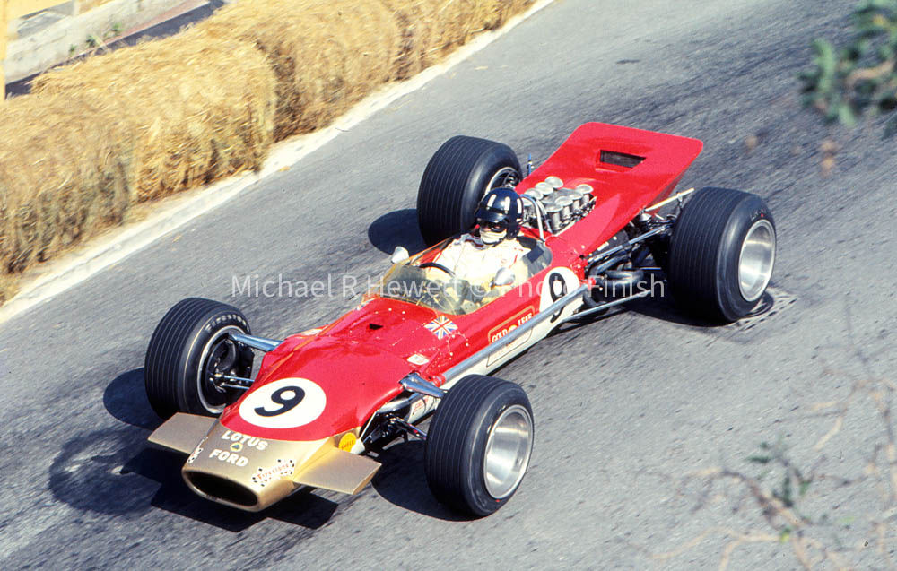 1968 Monaco Grand Prix Formula One, Lotus' Graham Hill in race action