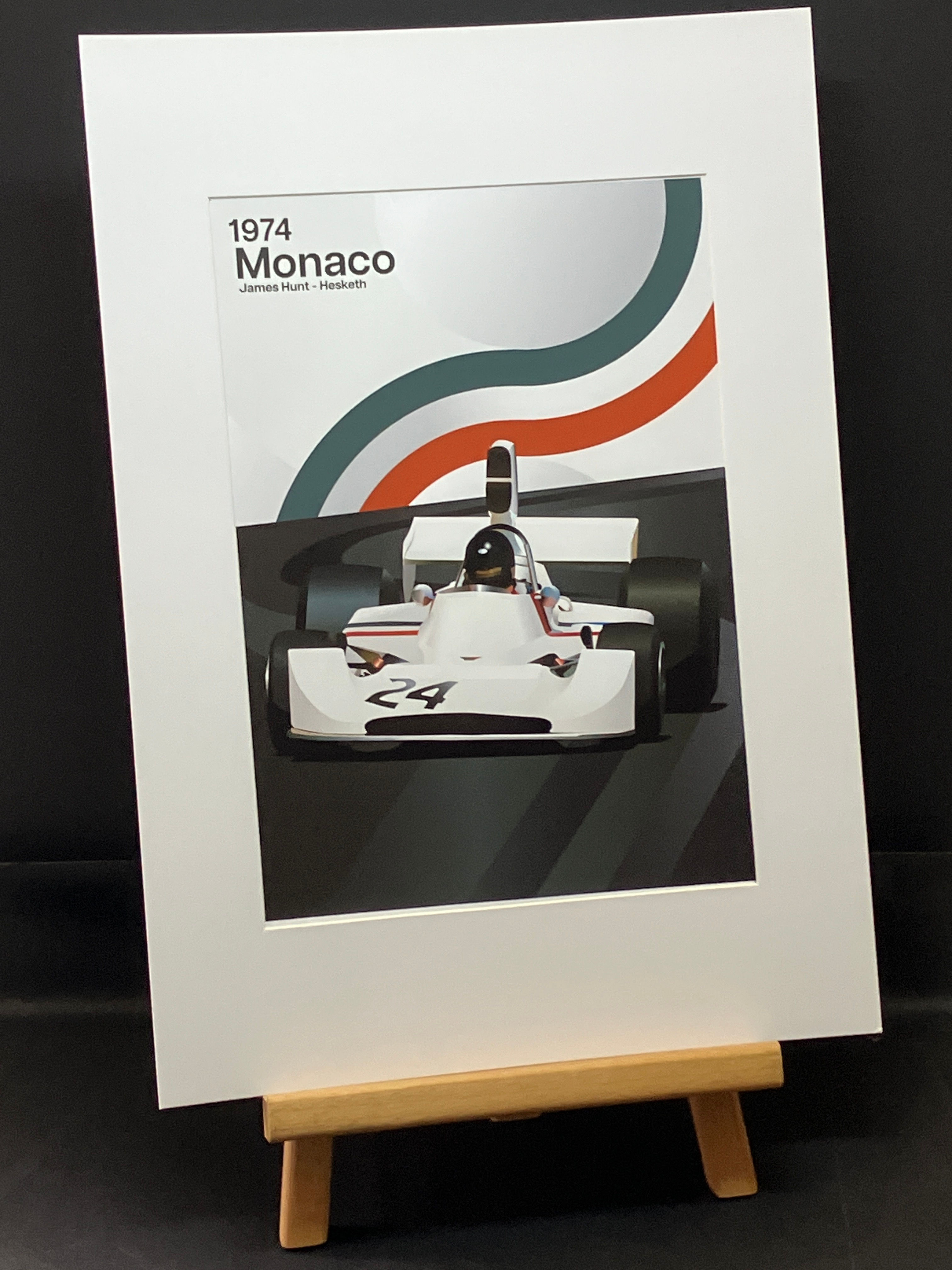 James Hunt, Hesketh, 1974 Monaco GP poster