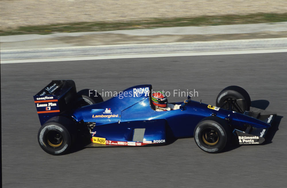 Testing Estoril Portugal 1991 Eric van de Poele Modena-Lam Modena. 01