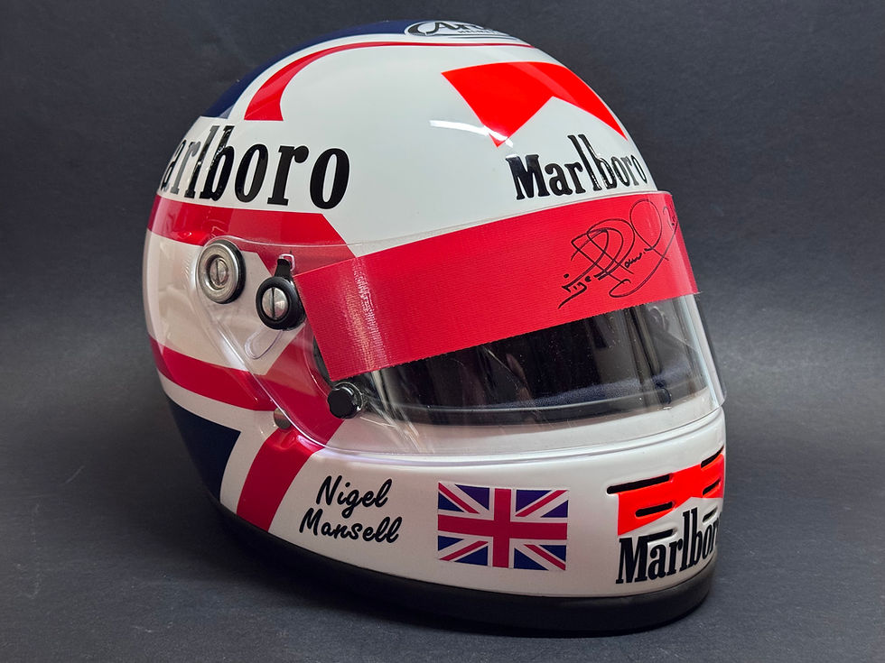 Thumbnail: Nigel Mansell signed, full size Ferrari helmet