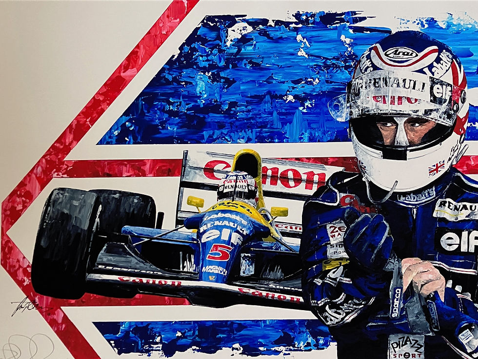 Thumbnail: Nigel Mansell signed David Johnson art