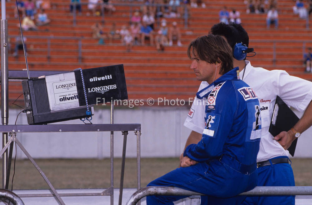 German Grand Prix, Hockenheim, Germany 1989 Rene Arnoux Lig Ligier. 02