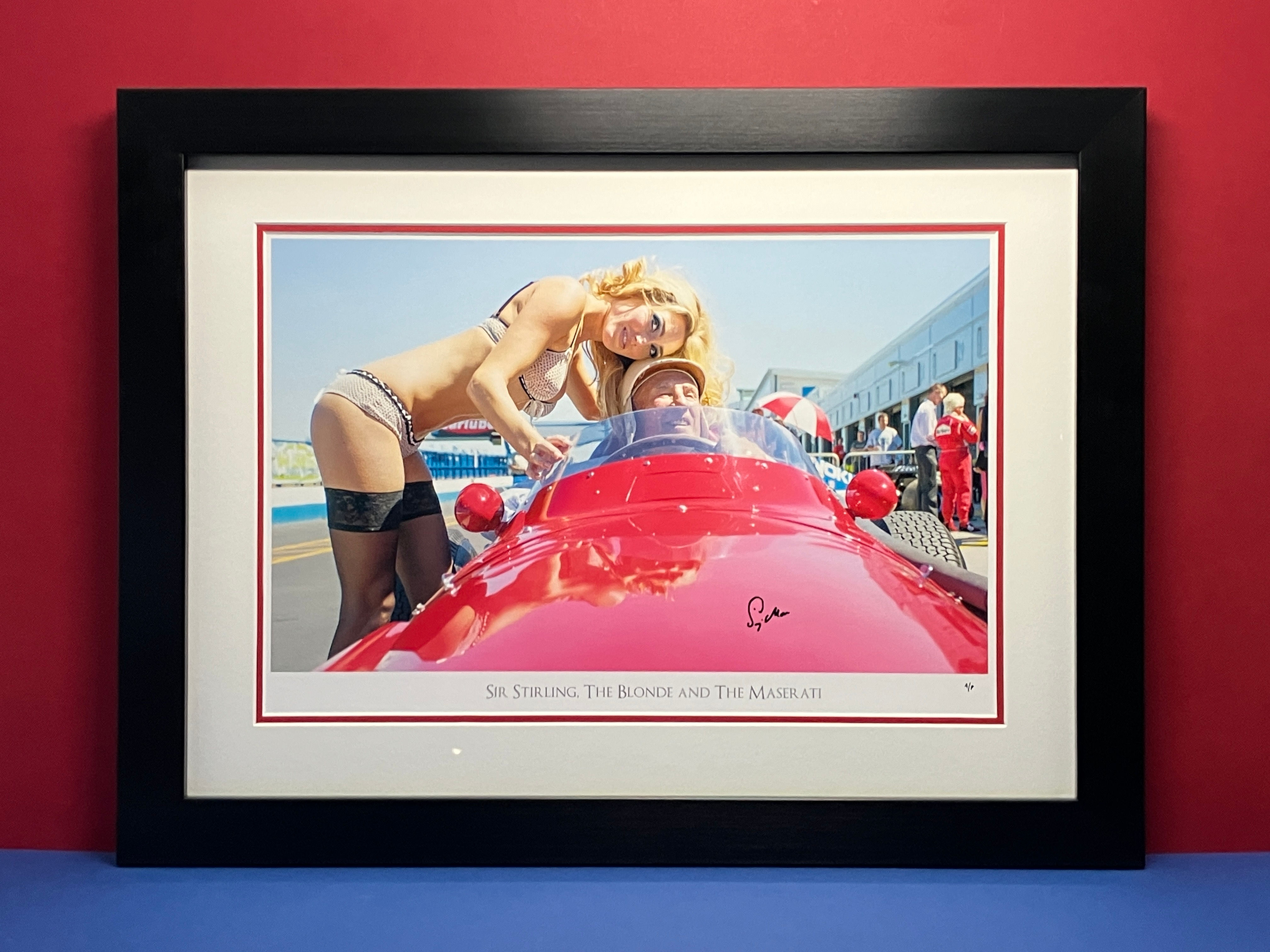 'Sir Stirling, The Blonde & The Maserati' signed A/P