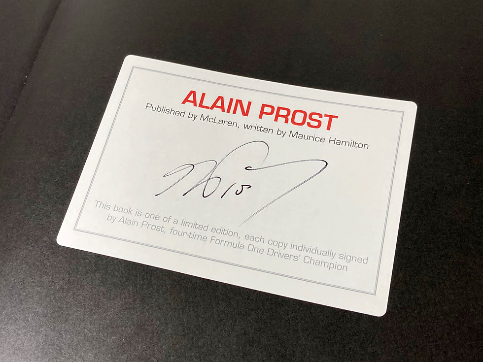 Thumbnail: Alain Prost signed Biography by Maurice Hamilton
