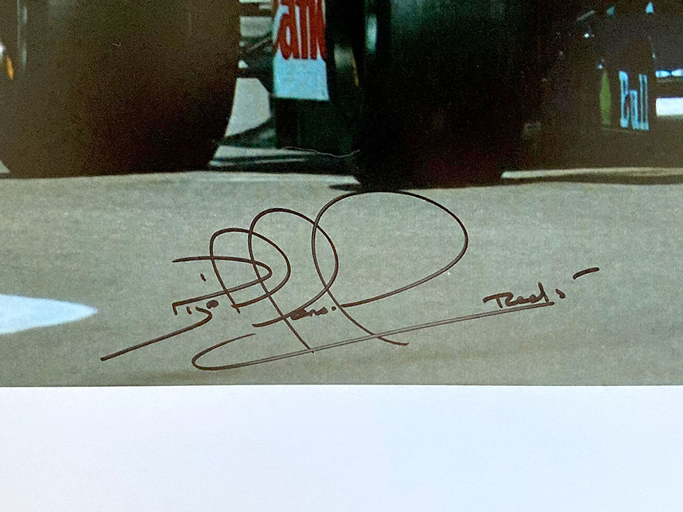 Thumbnail: Nigel Mansell signed 'taxi for Senna' limited photograph