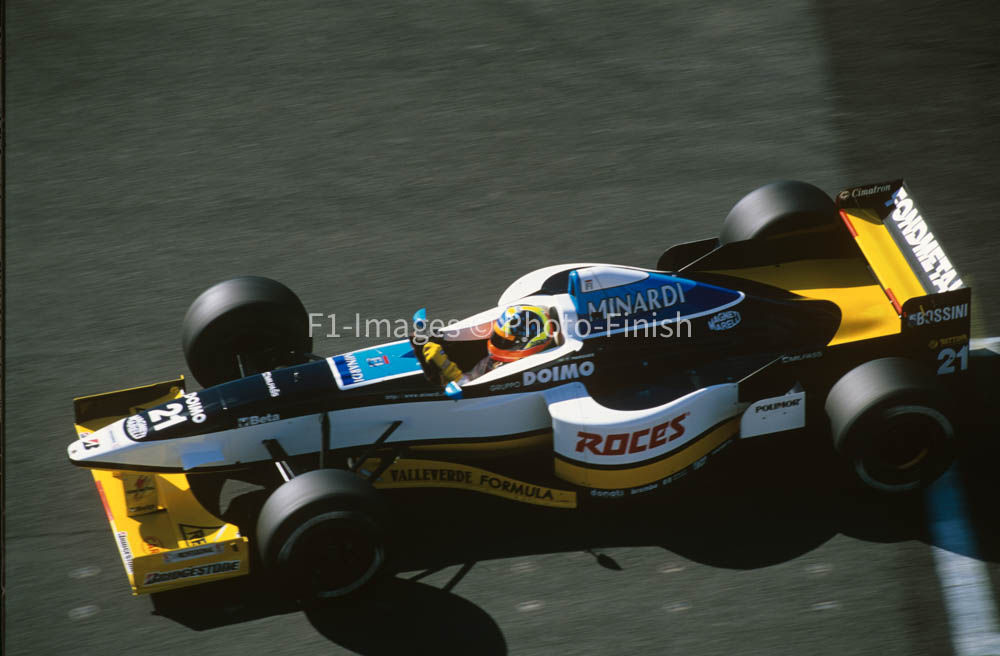 French Grand Prix, Magny-Cours, France. 1997 Tarso Marques Minardi. 04