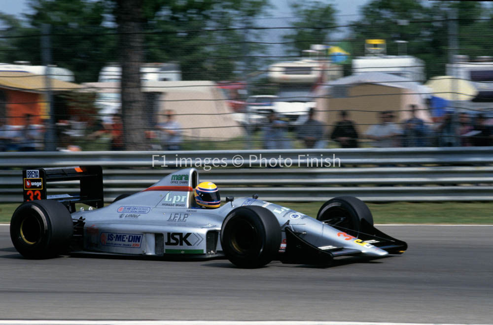 San Marino Grand Prix, Imola, Italy. 1990 Roberto Moreno Eu Brun. 02