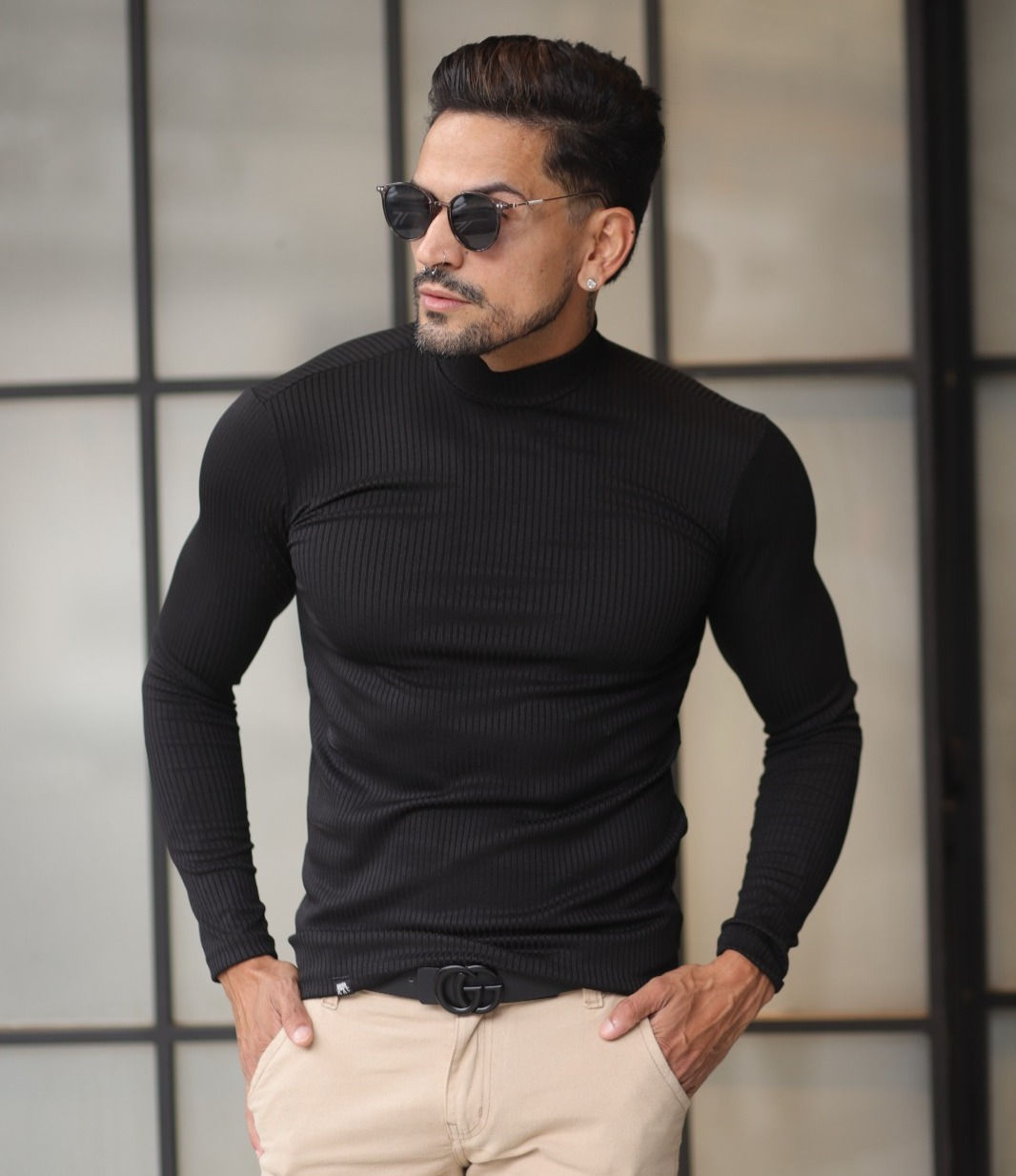 Manga Longa Gola Alta Black