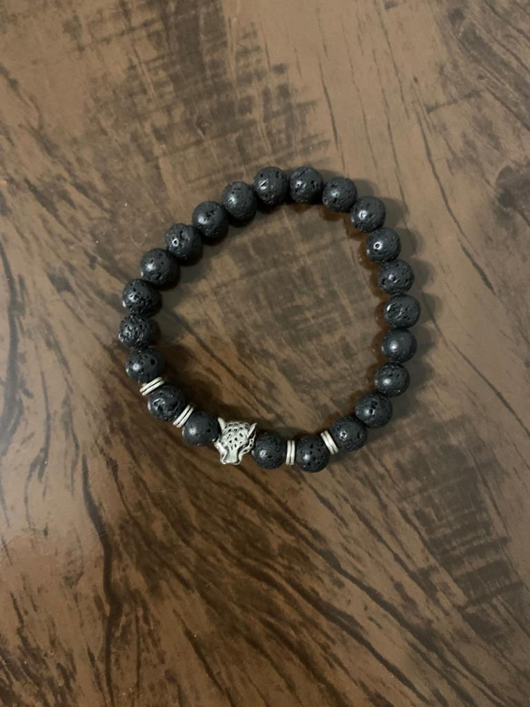 Pulseira Tigre pedras vulcânicas