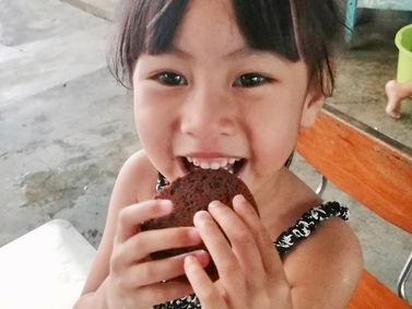 Sharing our cookies with the lovely orphans