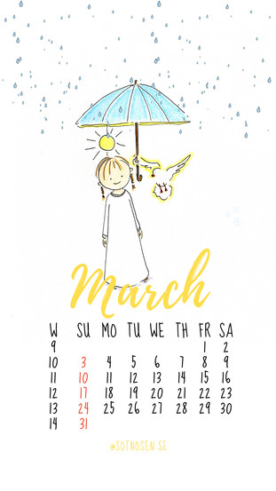 March background image for your phone, from Sötnosen.