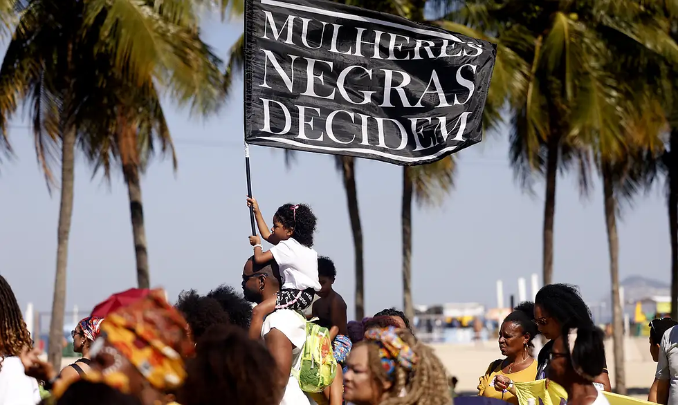 Registro das Marcha das Mulheres Negras, em Julho de 2024, por Bem Viver e combate ao racismo.