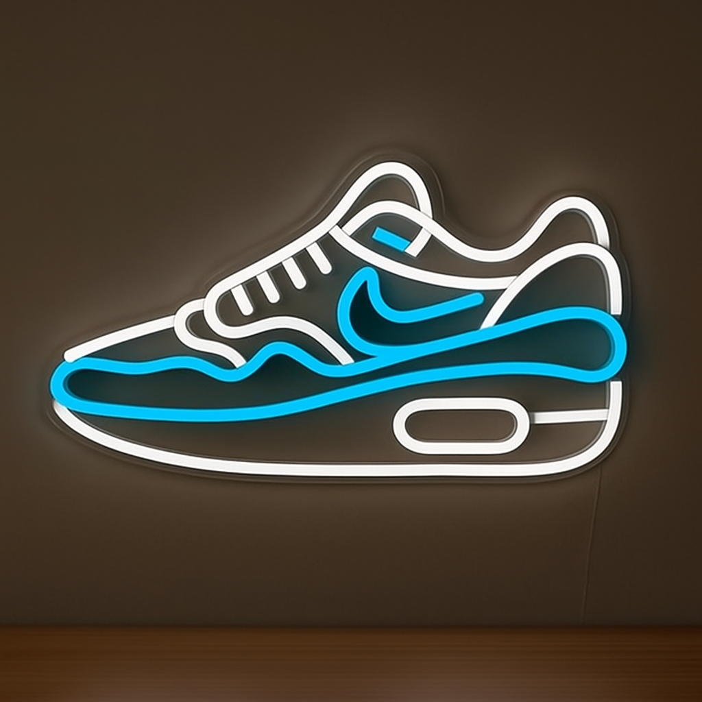 Sneaker LED Lamp – Tafellamp & Wandlamp – Dimbaar - Afstandsbediening 40x28 cm