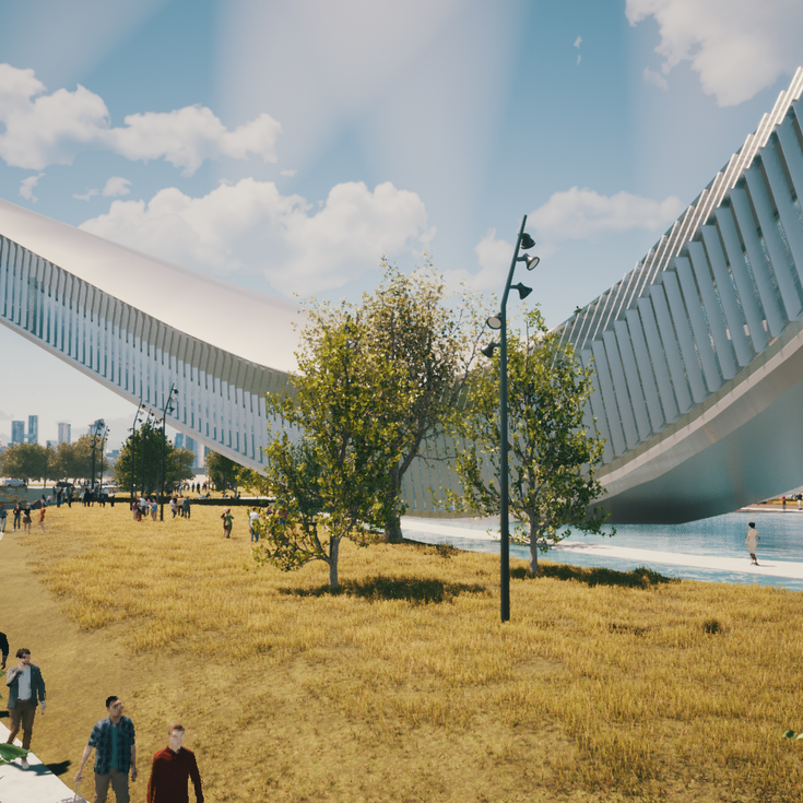 View from inside the space generated by the Infinity Ring