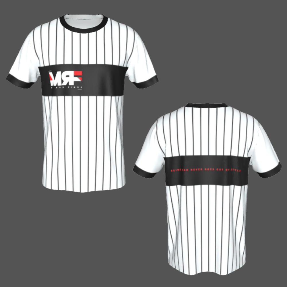 MyRadFinds- Pinestripe Logo Tee